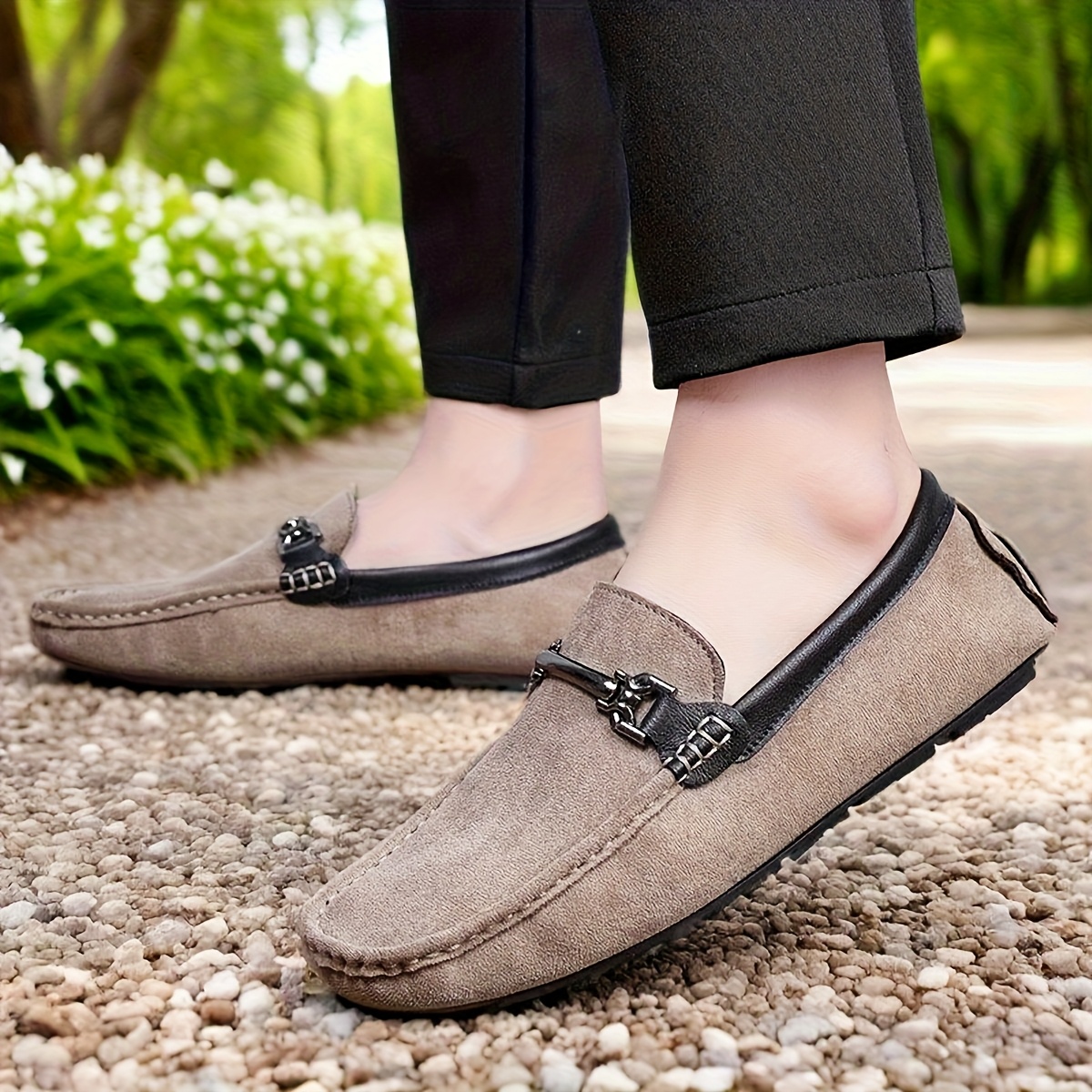 Men's Loafers, Handcrafted Men's Loafers, Slip-On Moccasins, Large Size Comfortable Casual Flat Shoes for Work, Walking, and Driving