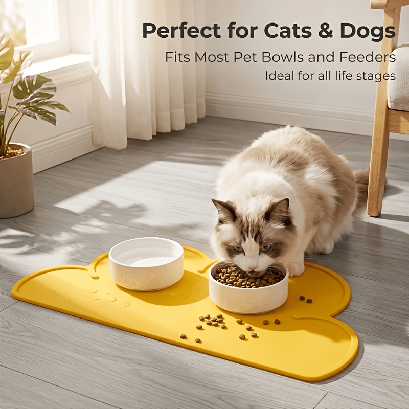 TEMU Wolkenförmige Silikon-Futtermatte für Haustiere, rutschfeste Katzen- und Hunde-Futterschüsselmatte mit erhöhtem Rand, leicht zu reinigende