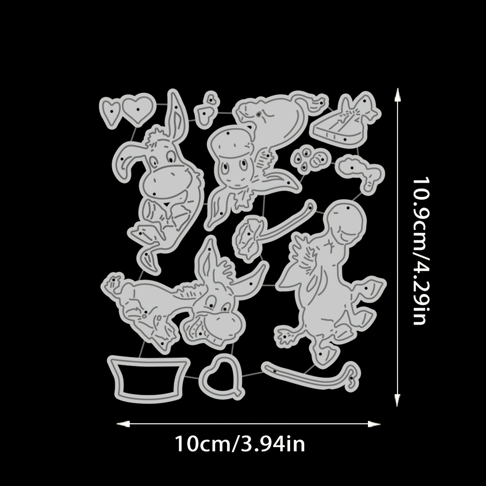 Image of Yixuan A Donkey Clear Stamps And Cutting Dies For Scrapbooking Supplies, Knife Mold Stamps For Holiday Cards, Decorating Photo Albums And Diaries, Making Clip Art, Gifts, And
