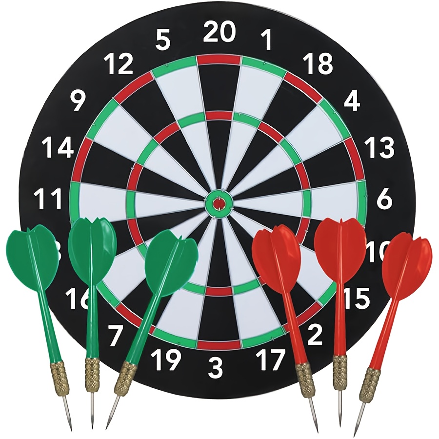 TEMU Casual Dart Board With 2 Different Game , Suitable For Party Games, Family Games, Gatherings, Etc., With 6 Darts