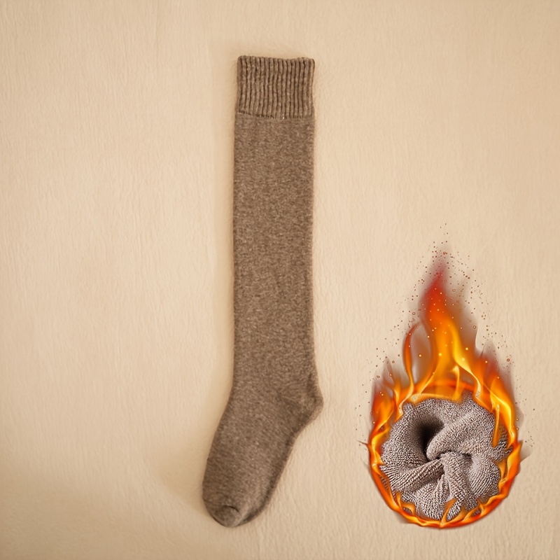 TEMU 1 par de calcetines de invierno gruesos y cálidos de caña para hombre - elasticidad, ajuste holgado, calcetines deportivos por de la , adecuados