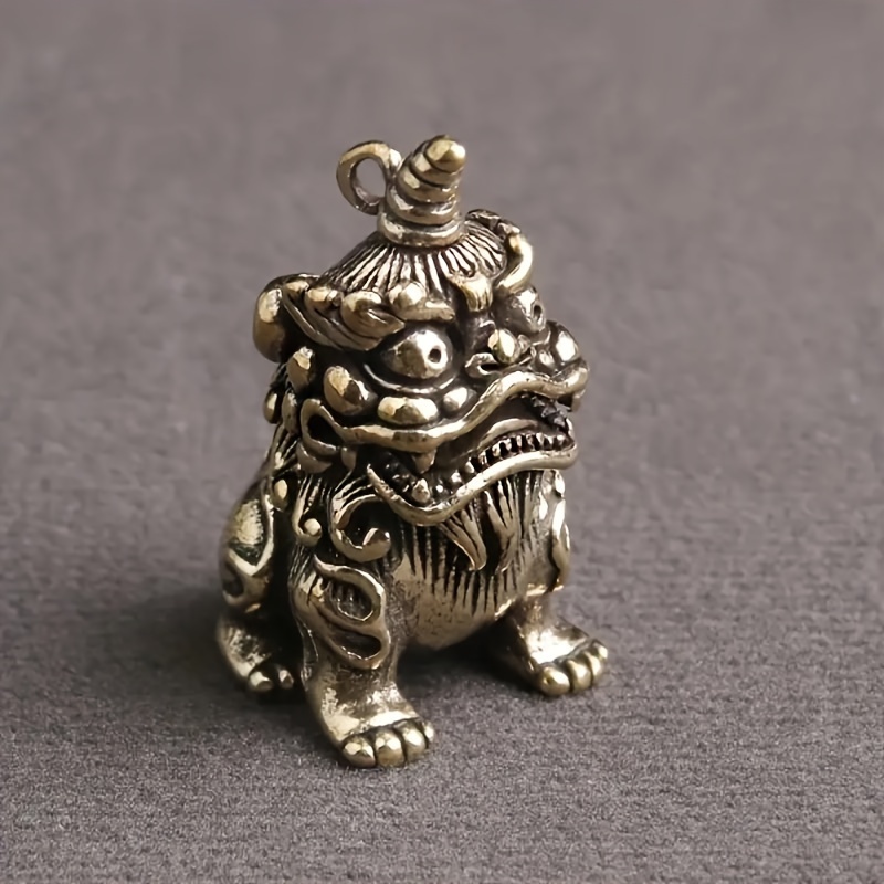 真鍮製貔貅像 宝物の保護 知恵＆幸運のための風水の吉祥動物 
