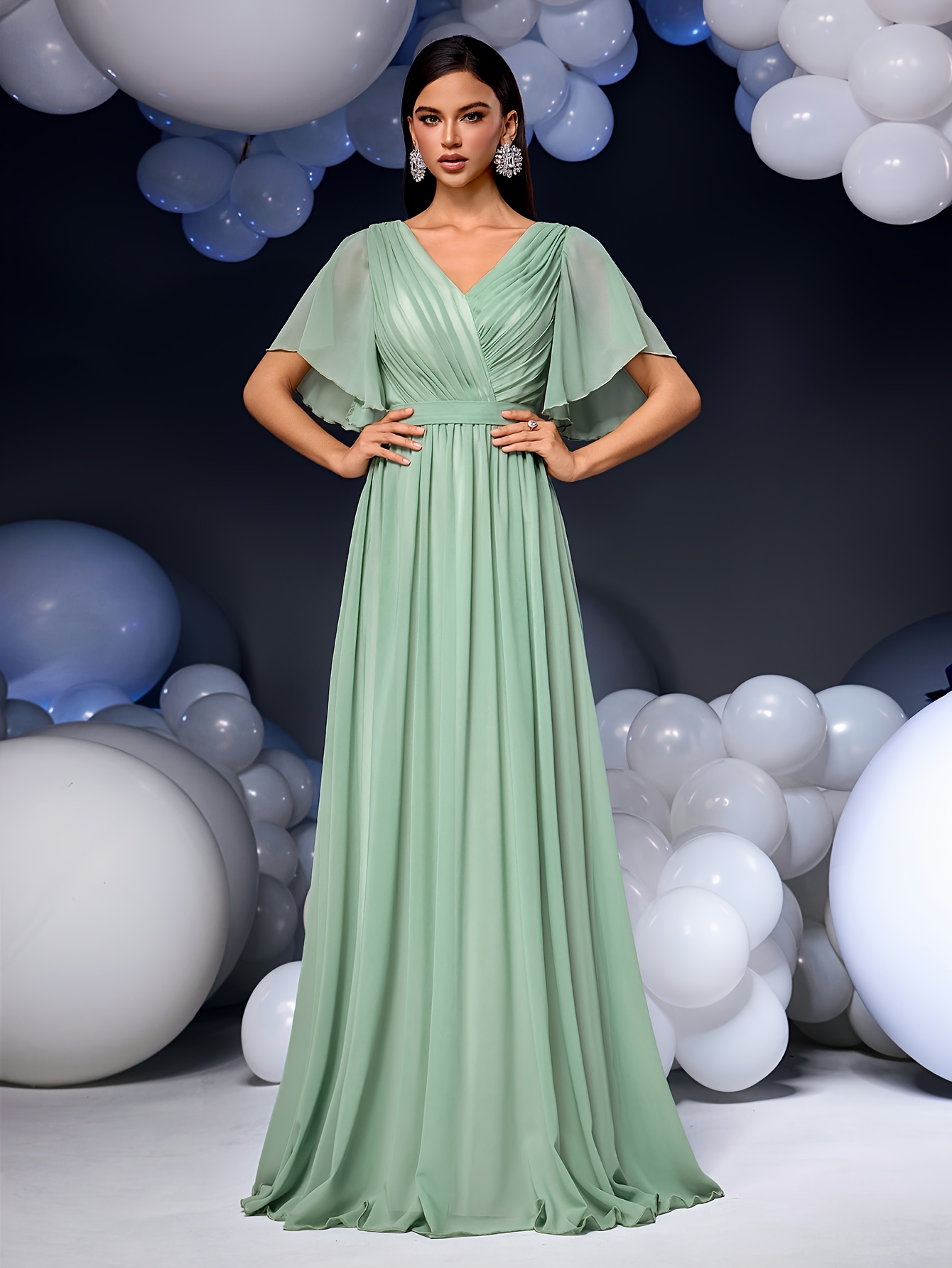balloon bridesmaid dresses One shoulder Maxi Balloon Dress (Black) – EditTheLabel main image 0