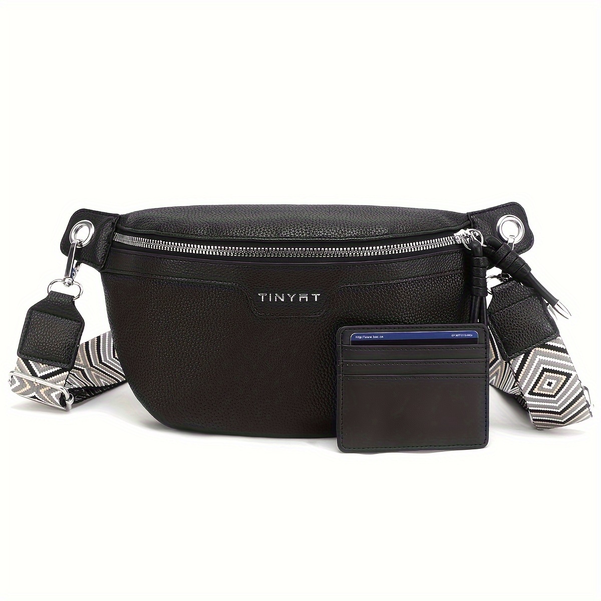 

Fashionable Crossbody Fanny Pack, Elegant Waist Bag, Casual Sling Bag With Adjustable Geometric Strap