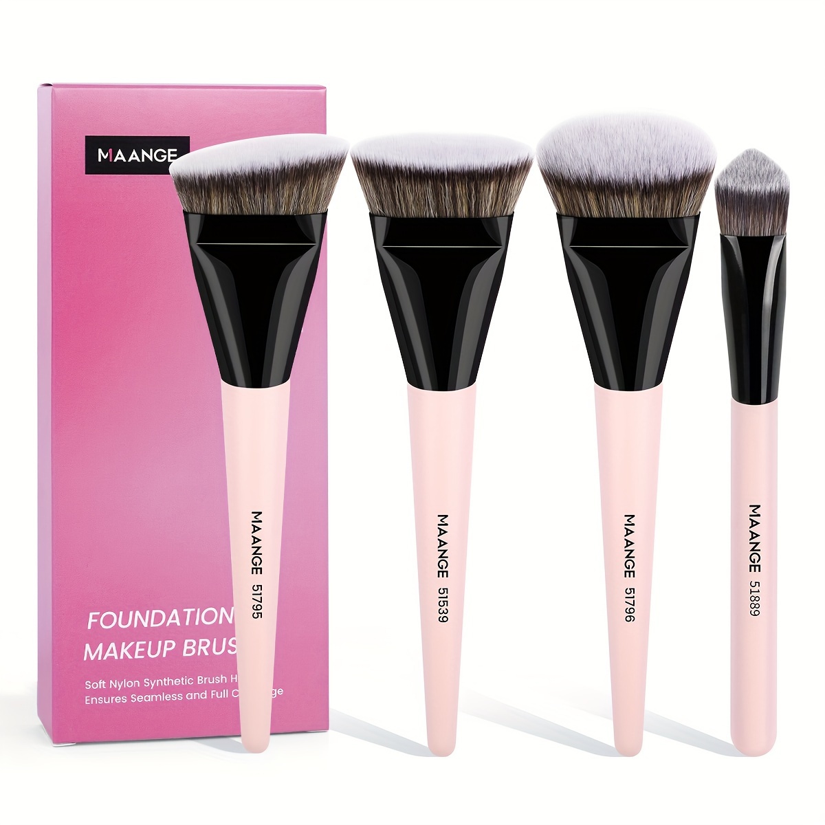 

Maange 4pcs Makeup Set - Includes Foundation, Blush, , & Brushes - Types - For Women &