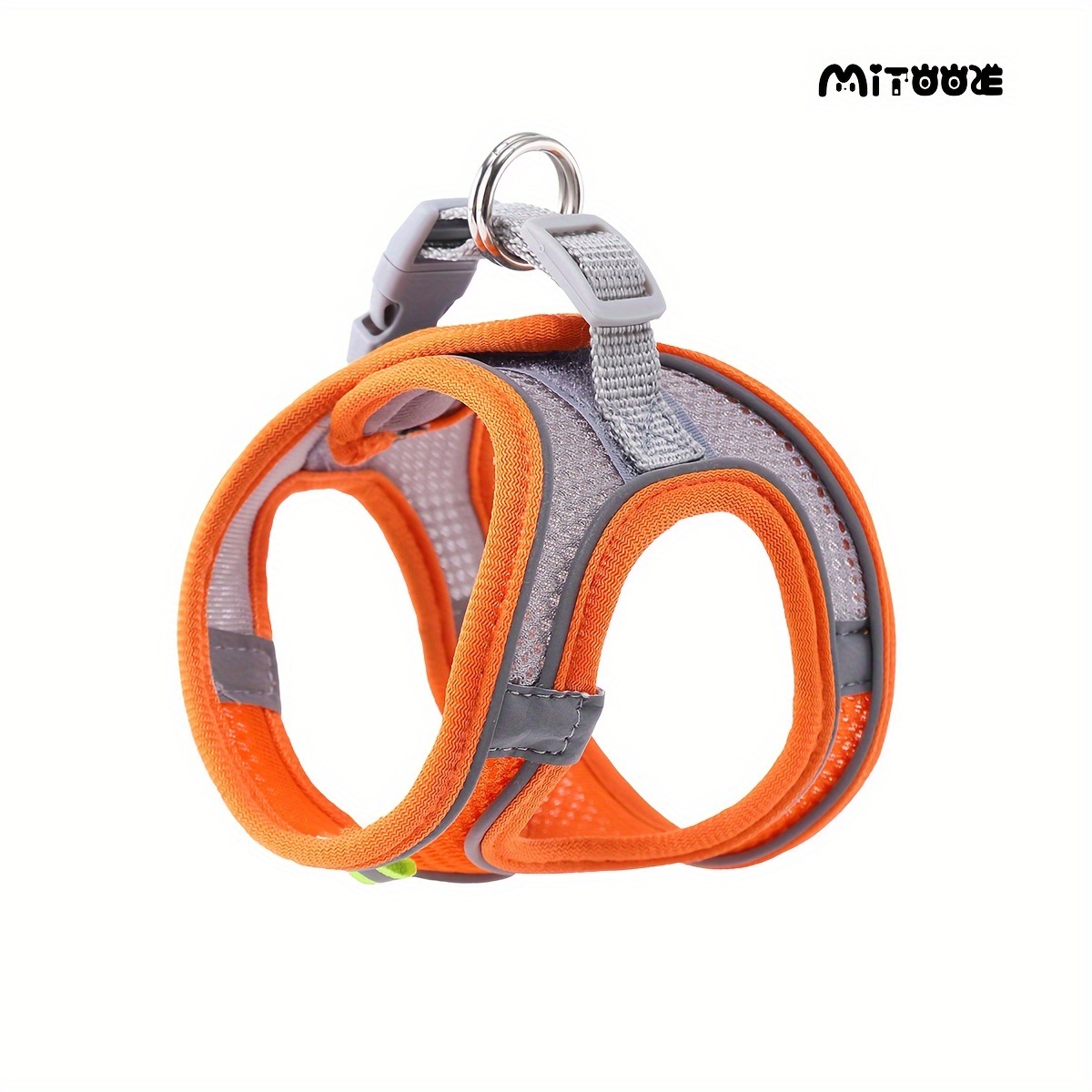 TEMU Mitooe 1pc Soft Breathable Mesh Escape-proof Adjustable No-pull Reflective Vest Harness For Small - Comfortable Safe Walking Harness With Grid