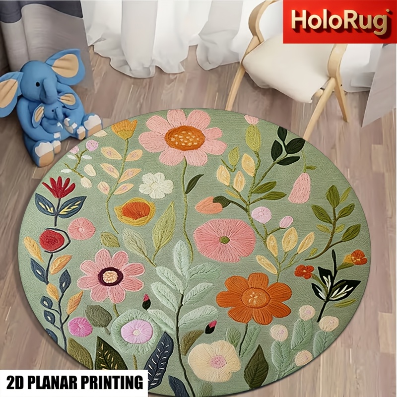 TEMU Tappeto piatto 2D, Tappeto piatto 2D, Tappeto con design vintage stampato 2D - un nuovo tappeto in stile primaverile ed estivo per corridoi,