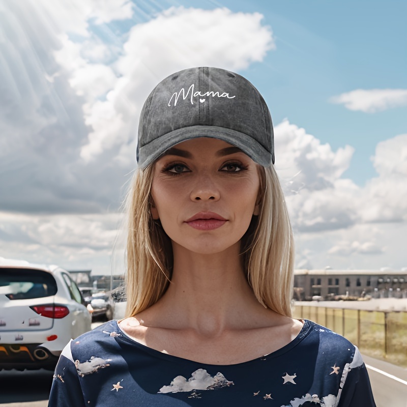 

Casquette de baseball imprimée pour maman, casquette décontractée délavée et usée pour papa, chapeau léger et réglable pour la fête des mères