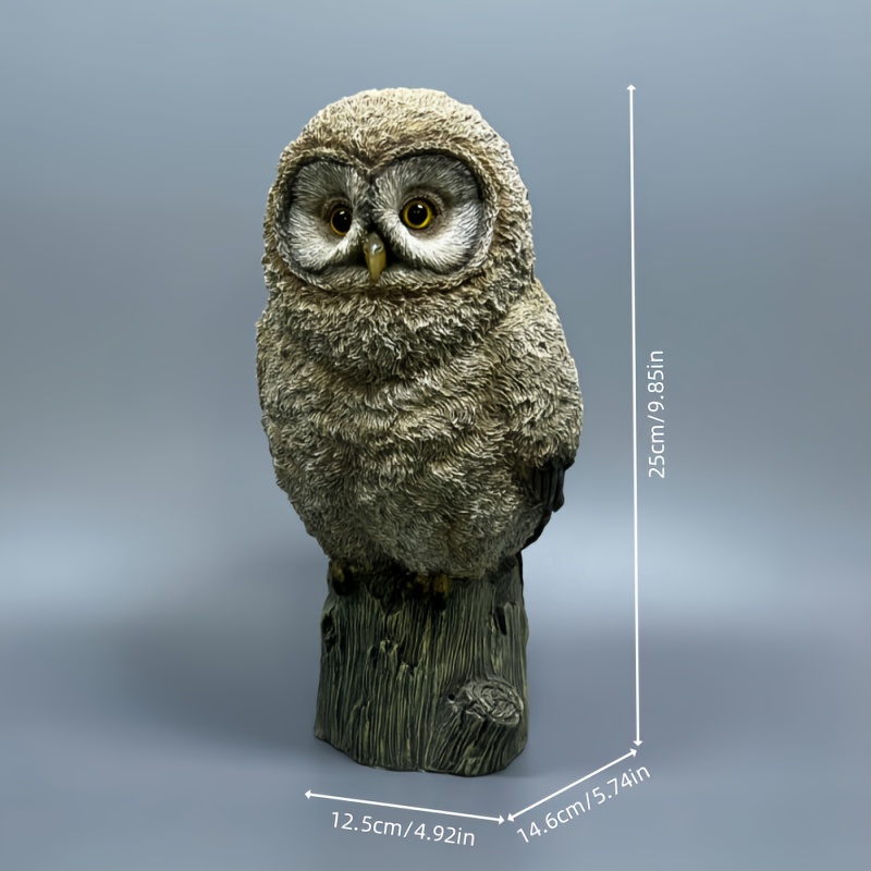Image of Handmade Statue - Resin Owl Figurine, Handcrafted Owl Sculpture For Home & Garden Decor, Art Statue Suitable For All Ages, No Needed, Desktop Decoration For Office & Indoor/outdoor Use