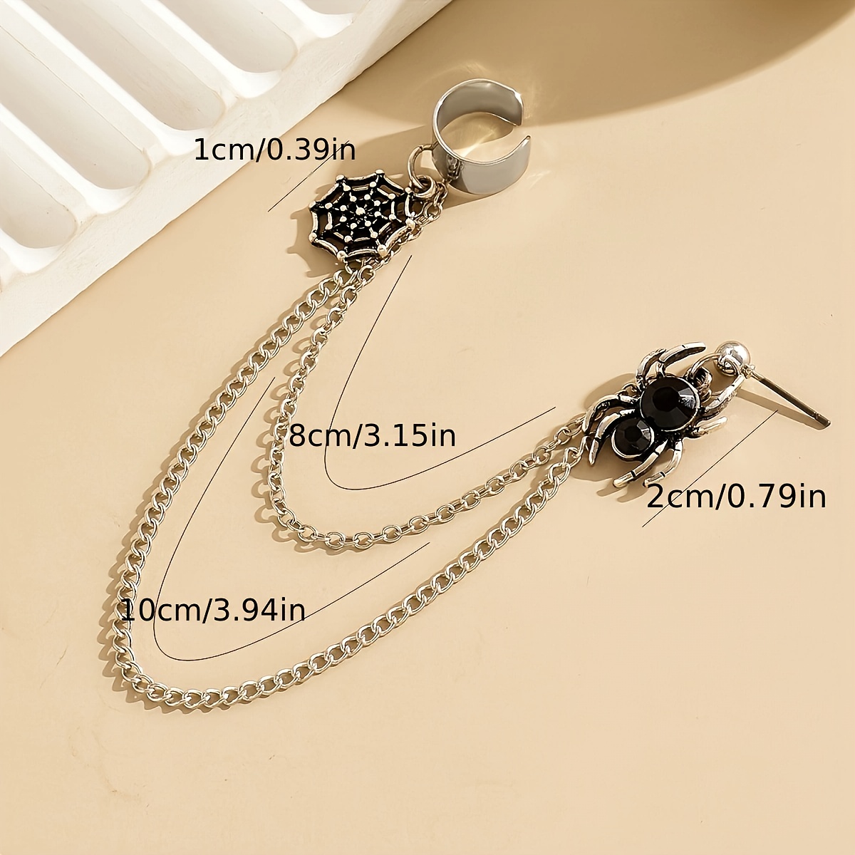 Gothic Spider Ear Cuff & Earrings Set