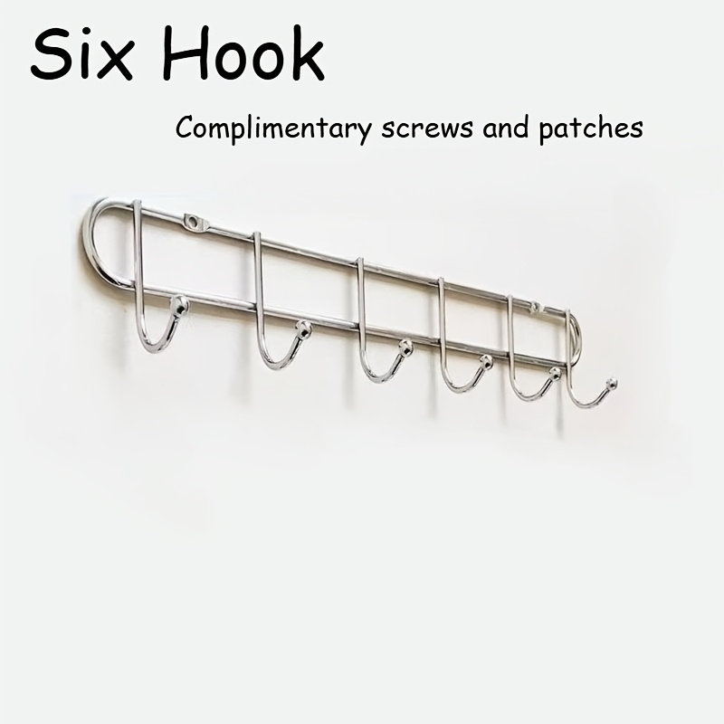 TEMU Kitchen Wall Hook Rail, Utensil Storage Rack, Installable With Drilling Or Adhesive (no Drilling Required), Includes Installation Accessories.