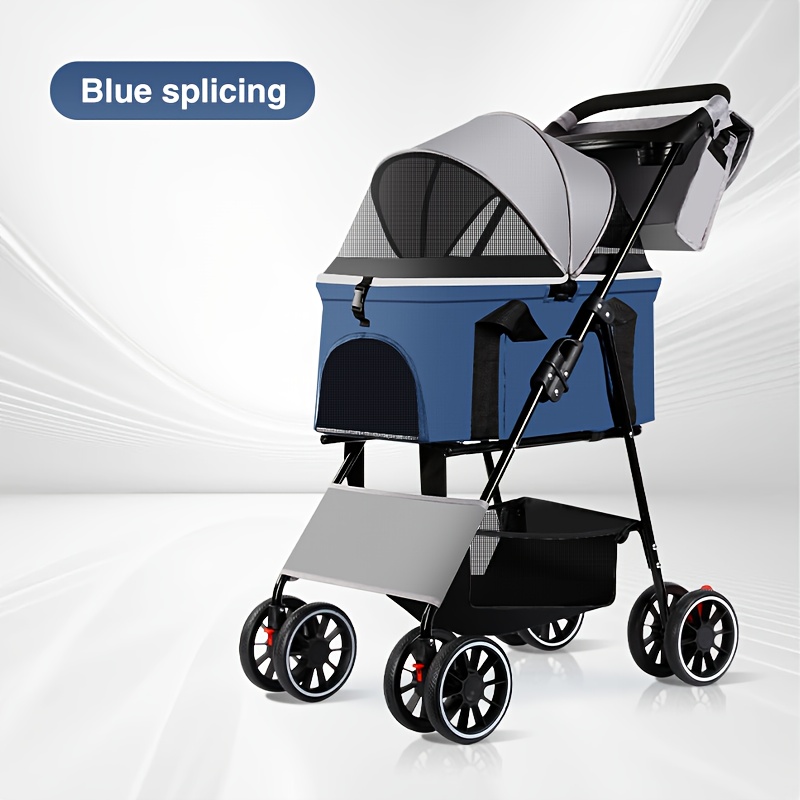 item picture pet stroller for small to medium dogs and kittens outdoor folding handcart with detachable carrier basket lightweight for walking dogs and cats outdoors small pet cart