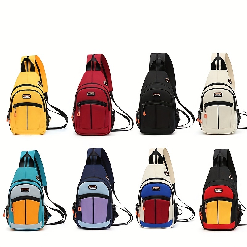 

Trendy High-capacity Shoulder Bag, Single Shoulder Crossbody Bag, Double Shoulder Multifunctional Oxford Cloth Outdoor Student Chest Bag