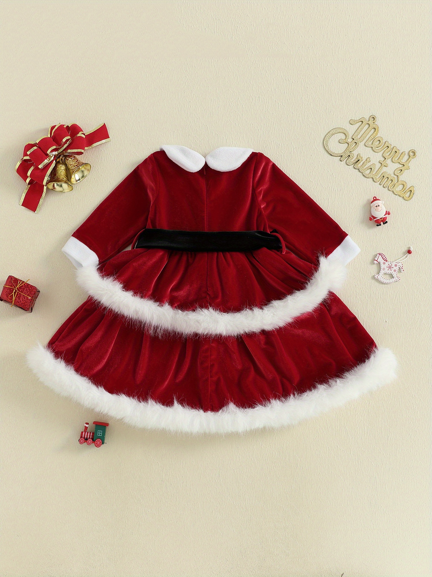 toddler girl first christmas dress a line santa doll long - Temu Bahrain