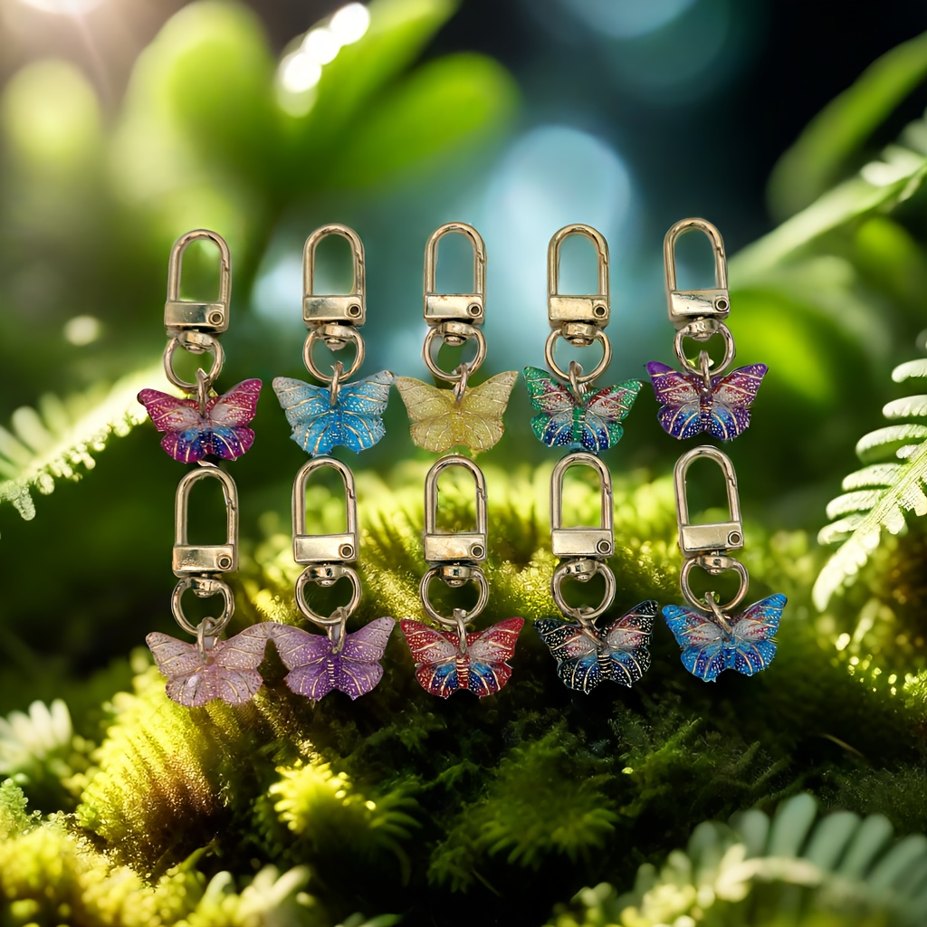 

10pcs/set, Cute Little Butterfly Acrylic Key Chain Set