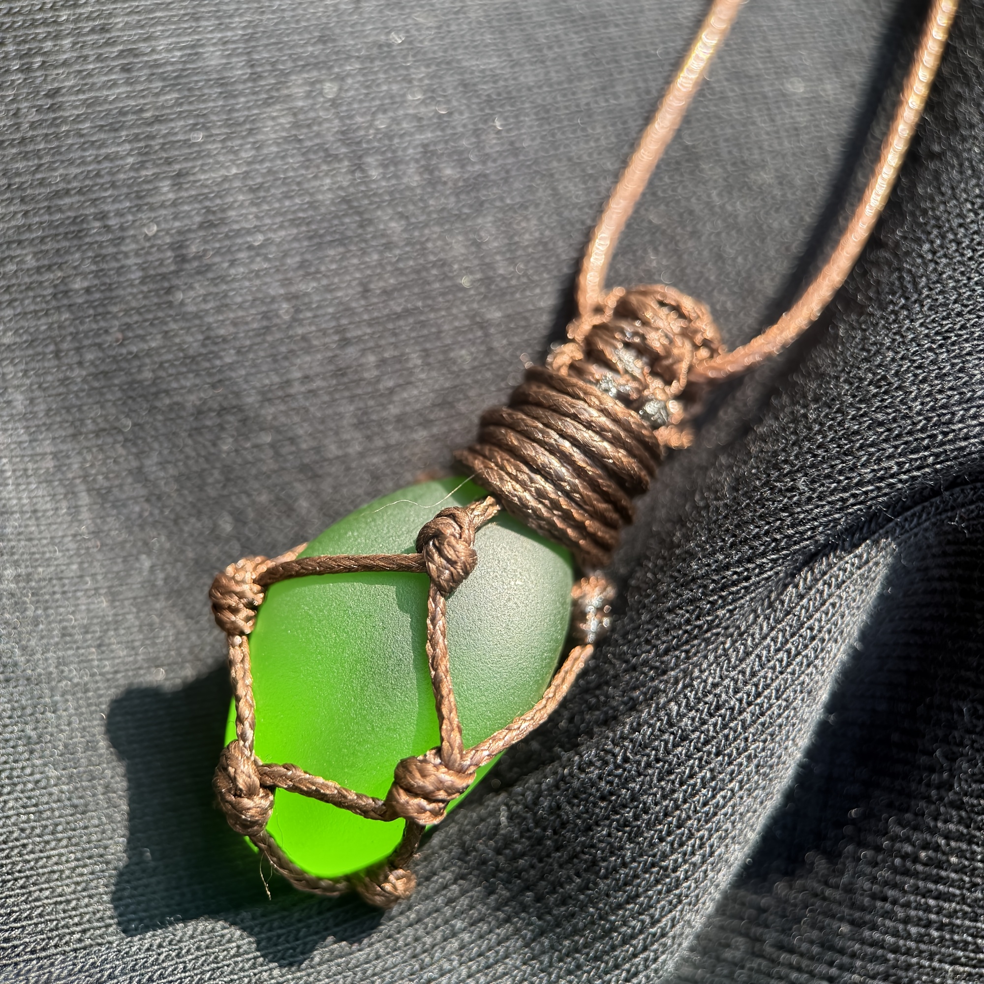 TEMU 1pc Pendentif fait main en tissu Reiki, galet en forêt, pendentif en de irrégulière, pendentif rétro pour sac à main, accessoires de vêtements,