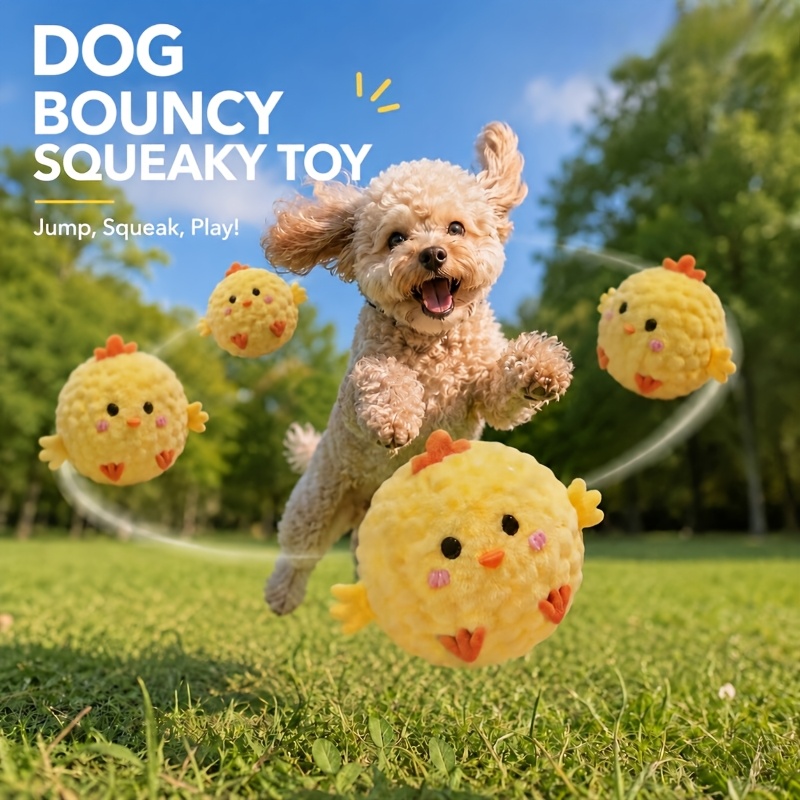 4 Random Styles of Pet Interactive Bouncing Sound Toy Balls