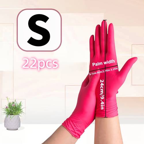 tiefrosa einweg-nitrilhandschuhe, latexfrei, puderfrei, hochelastisch, und leicht, für die haushaltsreinigung, haarefärben, mehrzweck-reinigungshandschuhe, modische reinigungshandschuhe, für küchenbedienstete