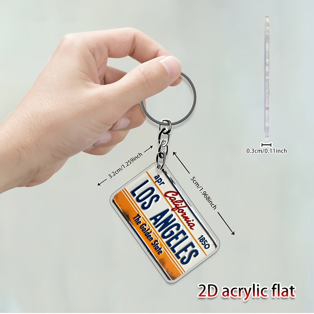 TEMU Diseño 2D, un colgante de llavero acrílico unisex, que mide 1.259×1.968 pulgadas / 3.2*5 cm, un accesorio y elegante para bolsos de coche,