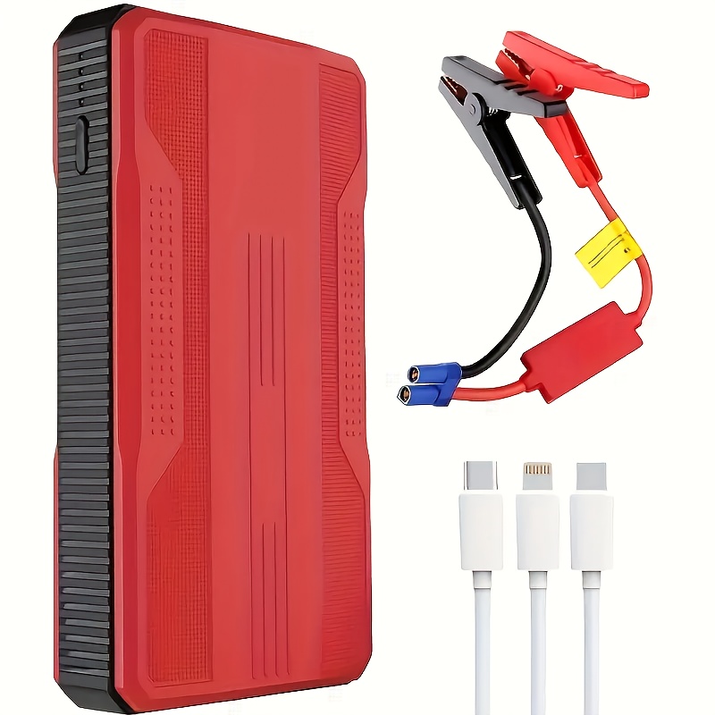 TEMU Portable Car Jump Starter: Emergency Battery Ignition Starter With Lighting Function, Suitable For 12v Start Of Gasoline And Cars, Car Accessories, Tools, Ideal Gift