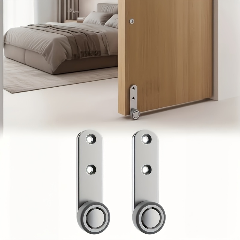 TEMU 6pcs Heavy-duty Silent Sliding Door Pulley Set, Including 2 Pulleys And 4 Screws - Metal Structure, Directional Wheels, Suitable For Under-bed