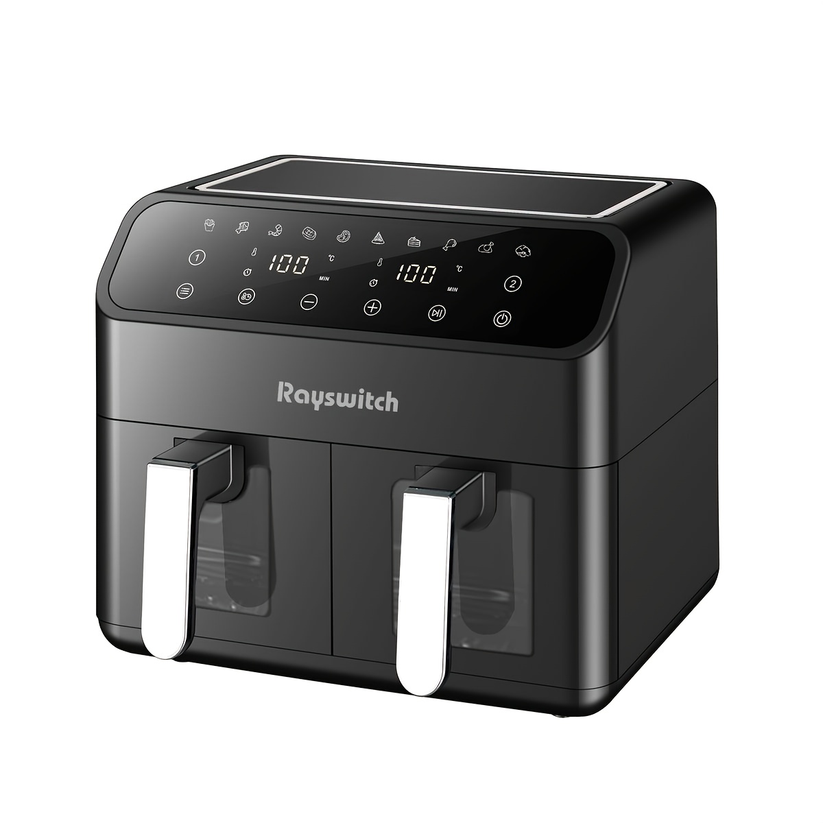 Rayswitch 9L Dual Air Fryer Oven with Auto Setting,  , Auto Shutoff And   Windows, 2000W Powerful  , 220V-240V, SA Plug,   Materials,  , Multi Appliance,  , Kitchen Appliance