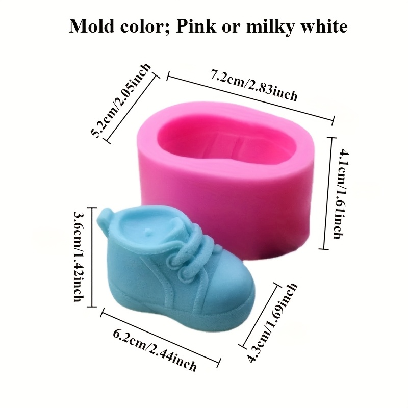 TEMU Mini Shoes Candle Silicone Molds Baby Shoes Plaster Crafts Resin Cement Casting Molds Making Supplies Home Decor Photo Ornaments