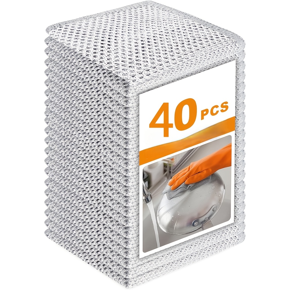 TEMU 40pcs Newly Upgraded Dishwashing Cloths, Non-scratch Wire Cleaning Cloths, Reusable Multi-functional Wire Dishwashing Pads, Suitable For Kitchen