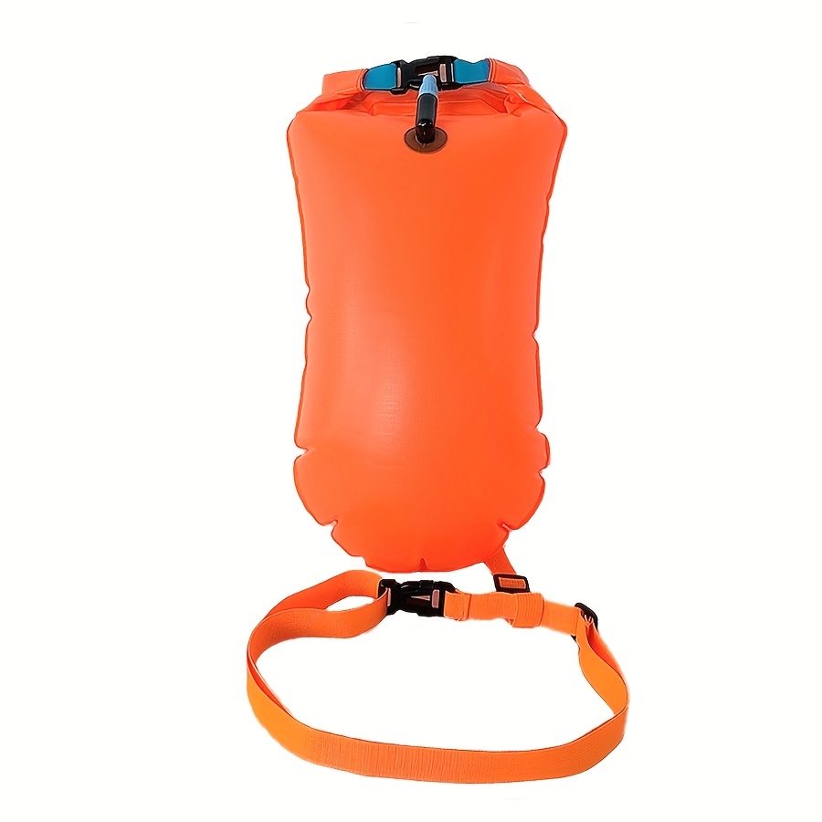 Image of A Waterproof Bag With An Inflatable Airbag For Storage And Adjustable Waist Belt, Suitable For Swimming, Training, Kayaking, And Snorkeling.