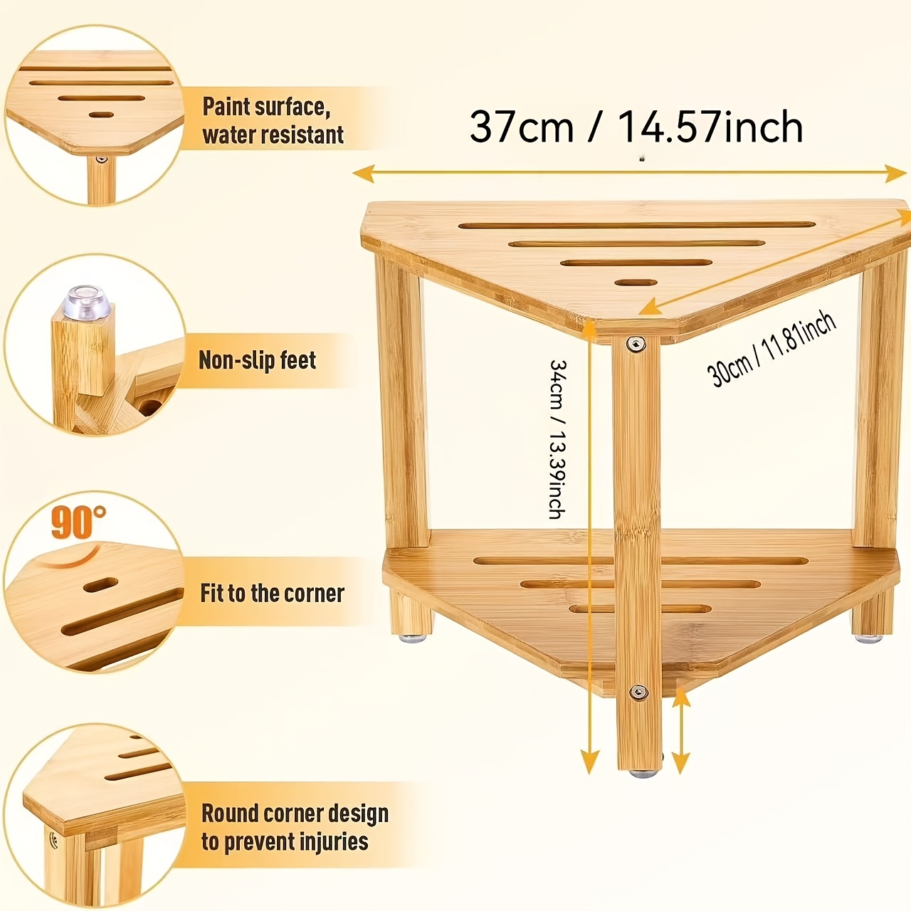 bambus holz badezimmerhocker duschhocker schuhwechselhocker - Temu Germany