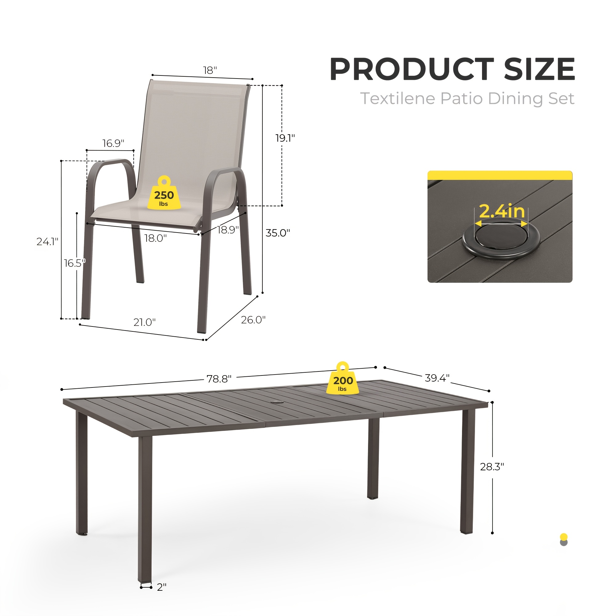 9pcs Outdoor Dining Table And Chair Set, Suitable for 8 People, The Set Includes 1 Long Table, 8 Fixed Seats, Suitable for Outdoor Garden Terrace Furniture Set