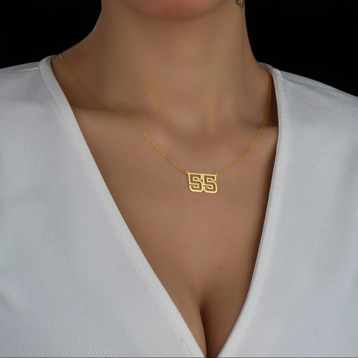 Custom Lucky Number Necklace, Minimalist Design