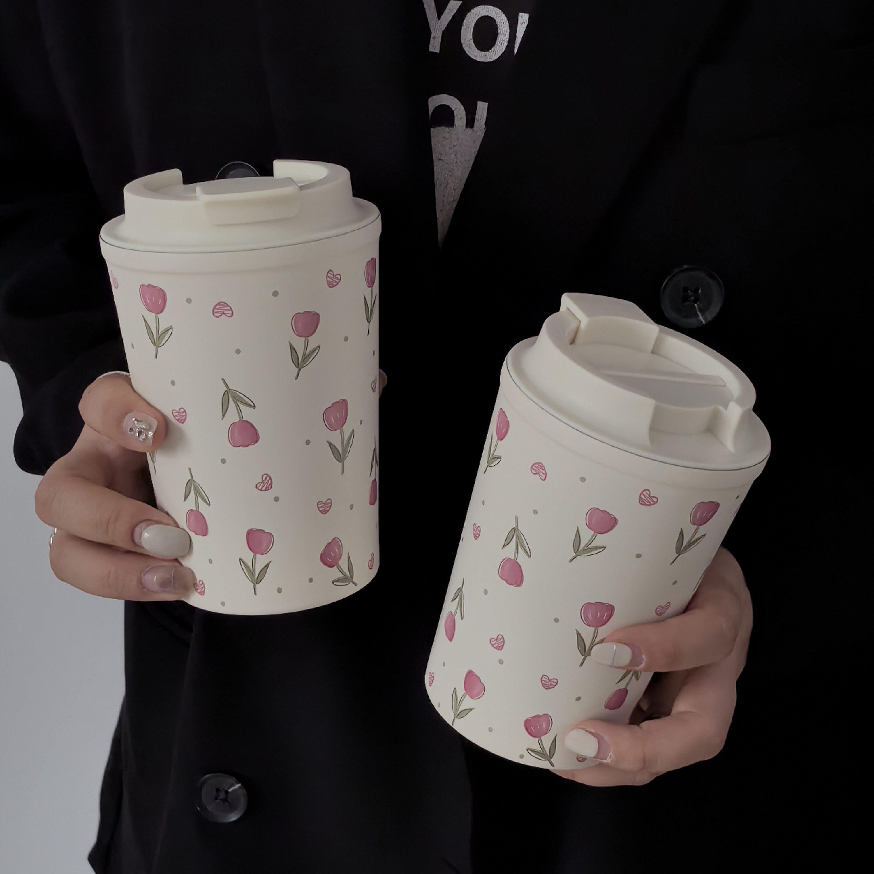 1pc 380ml 12 8oz heart tulip series water cup coffee mug - Temu Mauritius