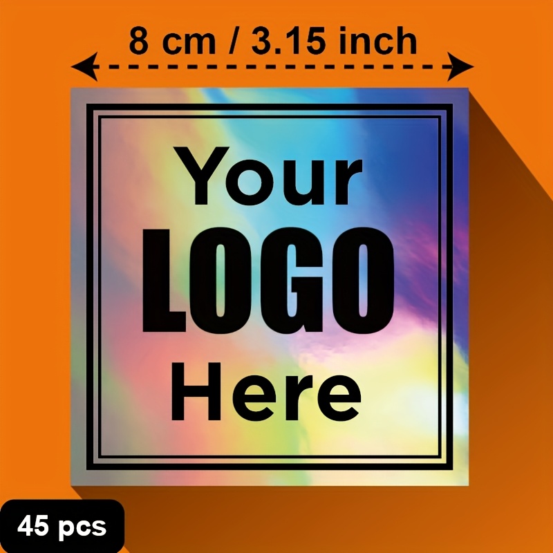 TEMU 2-10cm Custom Circle/square Holographic Stickers For Business Logo, Personalized Holographic Label Stickers For School, Business, Party. Custom