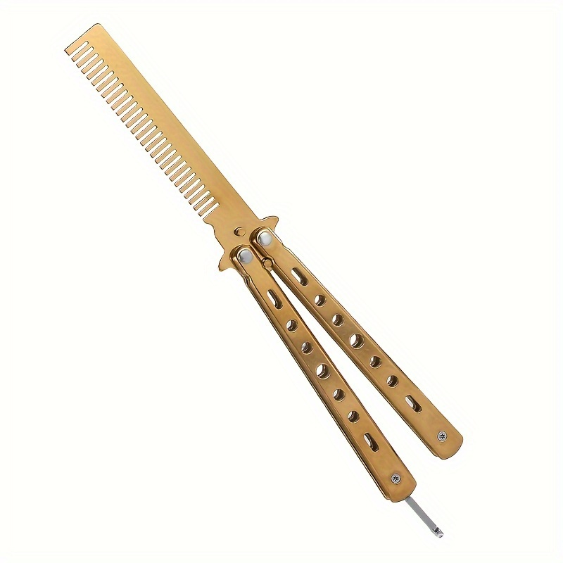 

A Stainless Steel Folding Practice Comb, Butterfly Comb - A Hair Design Tool For Sports And Outdoor Use, Hair Comb Design Tools And Equipment