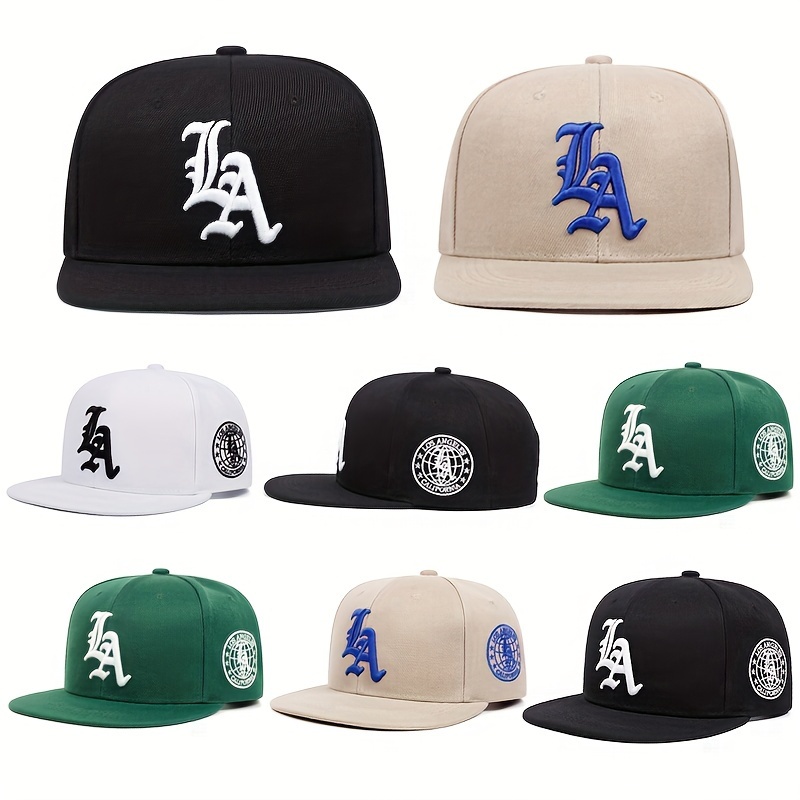 

Embroidered Letter & Flat Hat - Casual Hip-hop Style, Lightweight Acrylic, Hand Washable