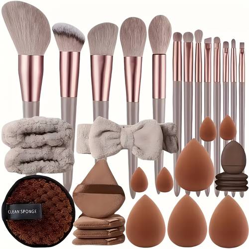 13pcs brush set golden tipped handles soft synthetic bristles and a protective storage case precision foundation eye makeup and contour brushes suitable for and tones portable and
