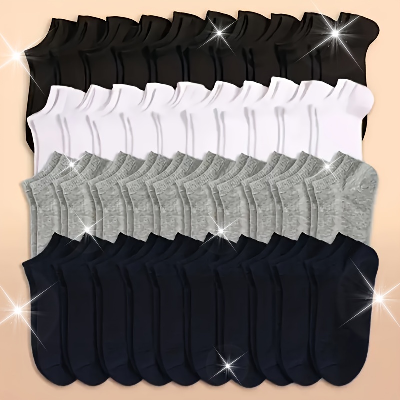 

50/40 Men's Short Socks Black, White, Gray, Navy Blue Men's Socks Casual And Versatile Sports Socks Breathable Men's Socks