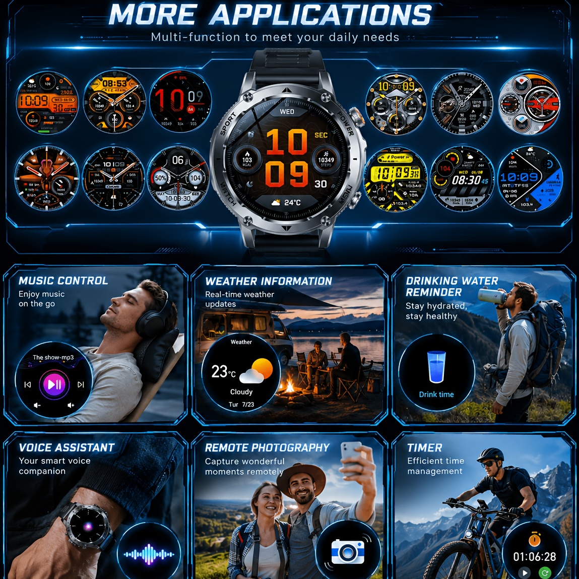 2026 Latest Model Men's Smartwatch with 1400mAh Battery