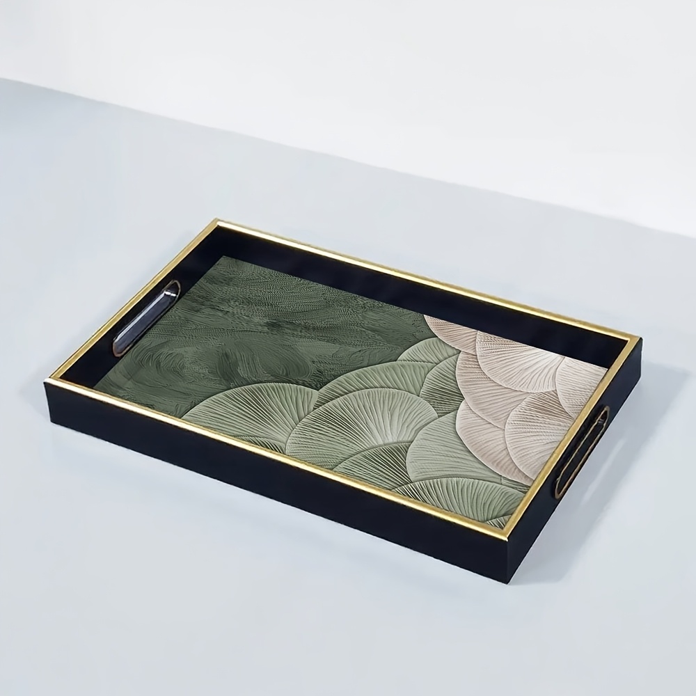 TEMU []2d Flat, Glass Decorative Trays, 1pc, Storage For Jewelry, Perfumes, Heat Insulation, For Living Room, Bedroom, Bathroom, Multifunctional,