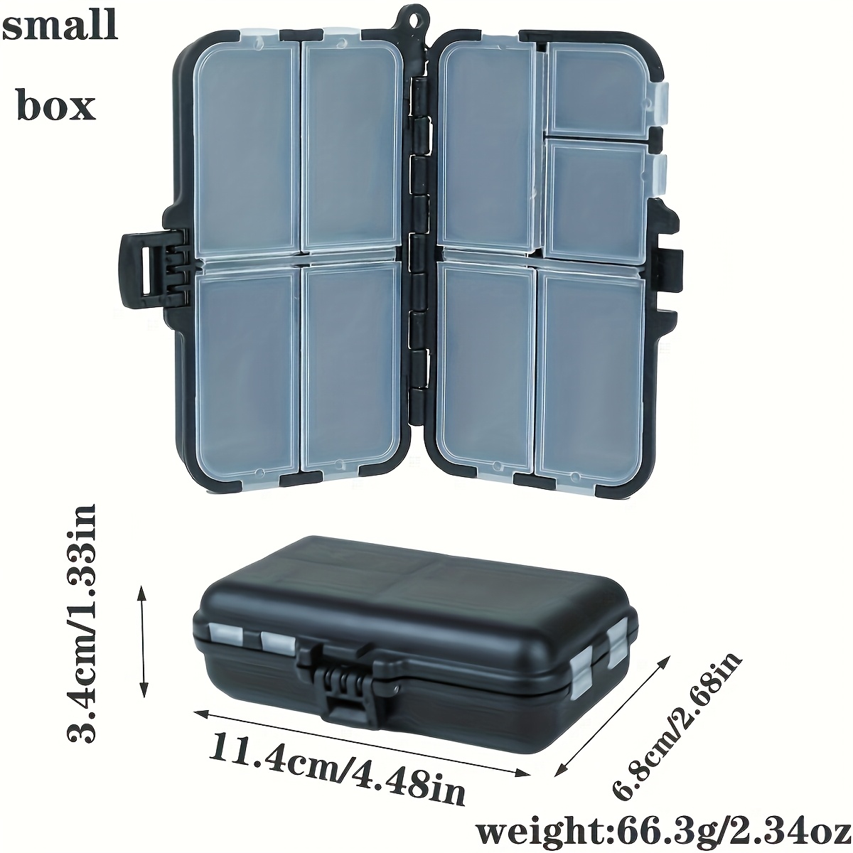 TEMU 1pc Multi-compartment Storage Box, Double-sided Fishing Tackle Box - Portable Organizer For Lures Hooks And Bait
