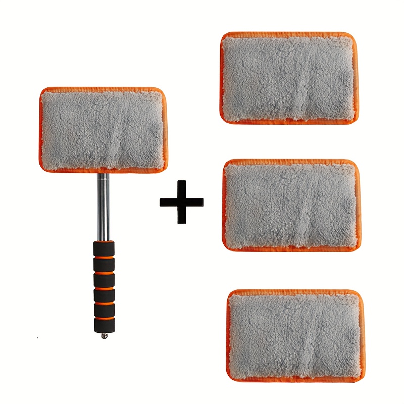 4pcs Car Glass Brush And Replacement Cloth, with Retractable... product image 13