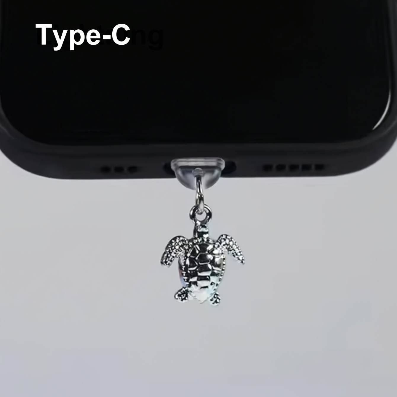 TEMU Tapón antipolvo con dije de de dibujos animados, compatible con Lightning y Type-C de iOS