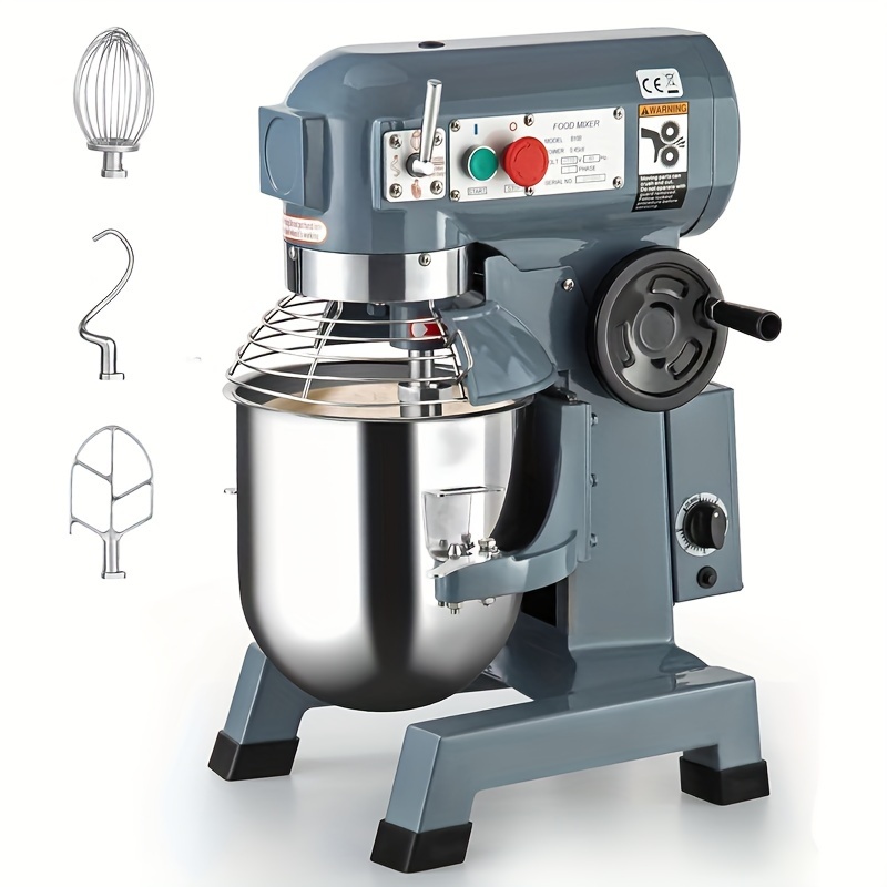 

Commercial 15qt Food Mixer, Heavy Duty Dough Mixer With 3 , Stainless Steel Bowl Stand, For Bakery