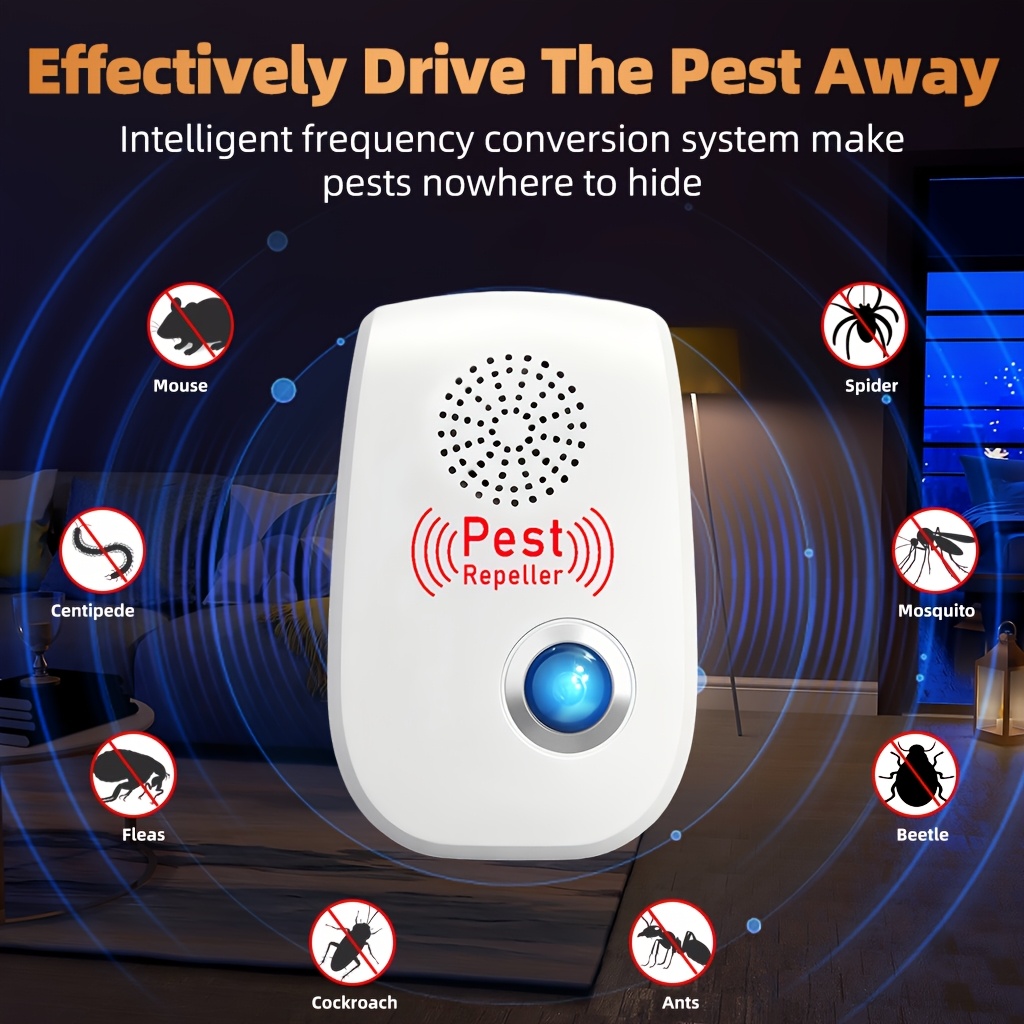 Répulsif à Ultrasons Technologie Soundwave, Alimentation USB, Pack de 6, Inclut 6 Câbles USB-C, Nouvelle Version 2026 avec Double Buzzers, Efficacité Doublement Améliorée pour Repousser les Nuisibles : Moustiques, Souris, Mouches, Cafards, Araignées,