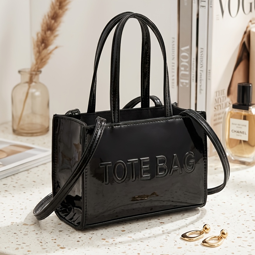 TEMU Women's Fashionable Mini Handbag Wallet, Printed With The "tote Bag" Letter Print, Simple And Versatile Small Shoulder Bag/crossbody Bag, Casual