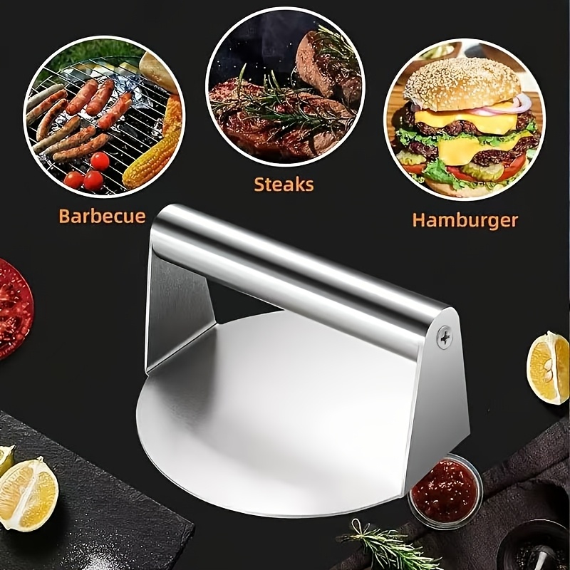1pc, Stainless Steel Meat Press For Strong Meat Pressing, Effort; Made Of Sturdy And Precise Steel, Ensuring Perfect Meat Pressing In ; Food-safe Material For Easily Patties