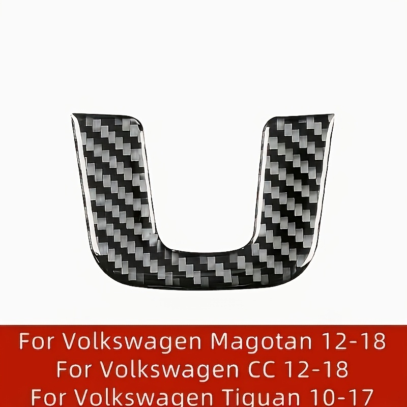 TEMU For And Fiber Steering Wheel Letter Decal Stickers, Compatible With 2010, 2011, 2012, 2013, 2014, 2015, And 2016 Tiguan Models - Carbon Fiber