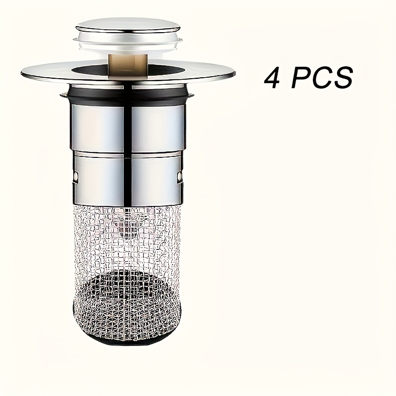 4pcs Bathroom Sink Plug - Washbasin , Washbasin Bounce Core Drain, Anti Insect, Anti Odor, Anti Blocking Sink Filter Press, Drainage Filter, Pop-up Basin, Additions