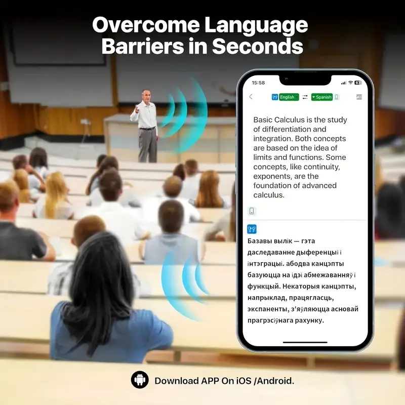 2025 new 144 languages ai real time translation headphones lcd lightweight ows hanging earphones smart camera flashlight lighting long suitable for business travel meetings social communication work study etc Product details 5